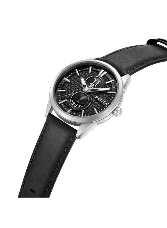 بوليس Styleshift Black Dial Genuine Leather Strap Analog Watch for Men, 43mm